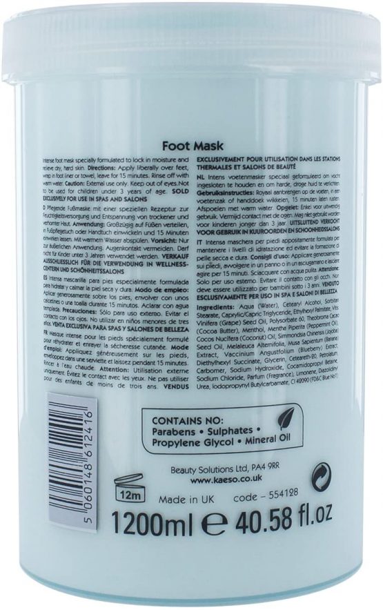 Kaeso Foot Mask, Peppermint and Blueberry Twist, 1200 ml - Image 2