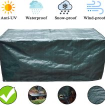 Outdoor Rattan Furniture Covers Round Patio Table Cover Waterproof - Garden Furniture Set Covers Circular for Patio Table and Chairs Set - Extra Large 190x80cm Green