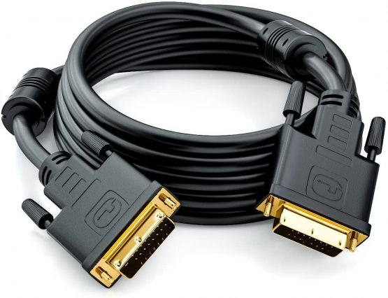 deleyCON 1.5m (4.92 ft.) DVI to DVI Cable 24+1 - DVI-D Dual Link - 1080p Full HD 3D Ready - DVI to DVI Adapter Cable Gold Plated Contacts - Black - Image 4