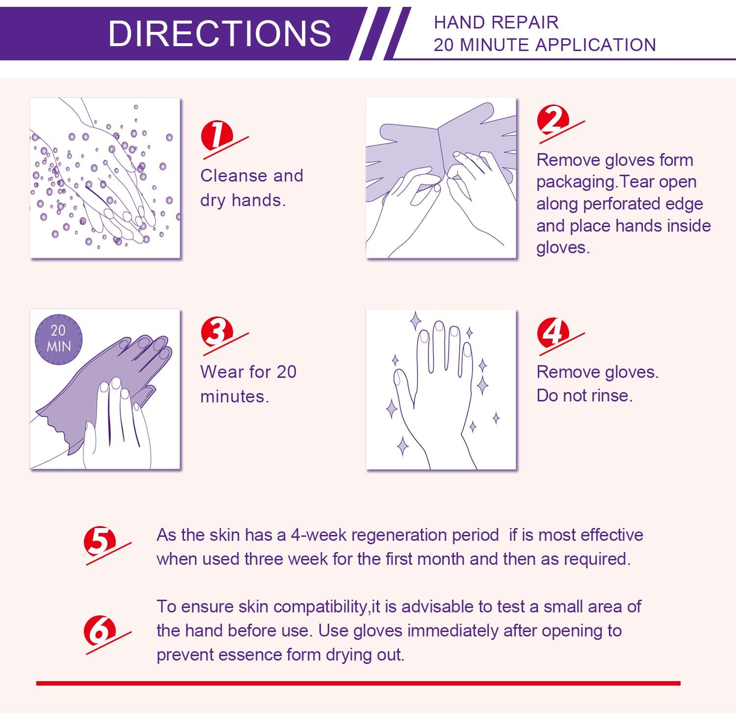 Hands Moisturizing Gloves 3 works, Hand Skin Repair Renew Mask w/Infused Collagen - Image 4