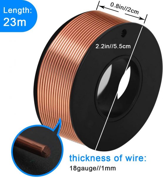 Aluminum Craft Wire,1mm 2mm 3mm Copper Aluminum Wire for Crafting Wire Soft DIY Metal Craft Art Wire (1mmx23m) - Image 2