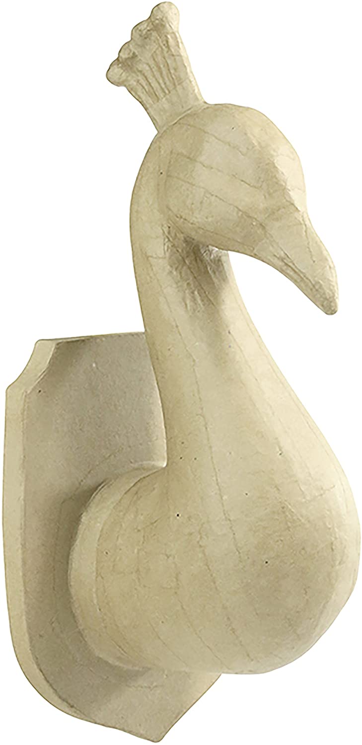 Décopatch, Ref SA188C, Peacock Trophy, Papier Maché Object to Decorate, 13.5 x 11 x 26.5cm