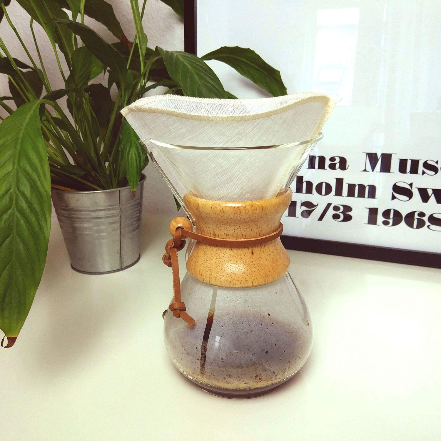 Earthtopia 3 Pack Reusable Cloth Coffee Filters 100 Hemp Eco