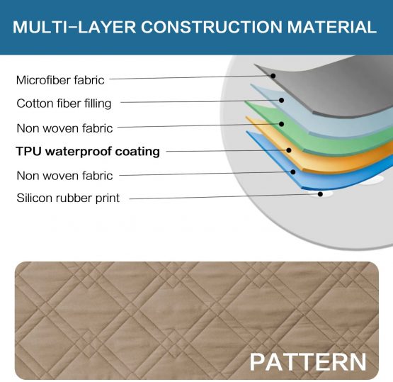 BellaHills 100% Waterproof Two Seater Cover for Leather Couch Non-Slip Furniture Covers for Sofa and Loveseat Furniture Protector Microfiber Soft Protector/Slipcovers (2 Seater cover: Taupe) - Image 4