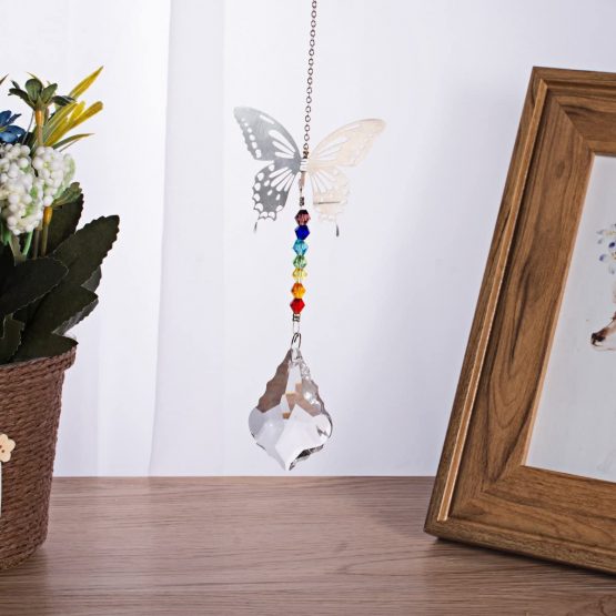 longsheng maple leaf Butterfly Pendant Chandelier Prisms Rainbow Beads Chakra Suncatcher Home Windows Decor,pack of 1 New Crystals (type2) - Image 3