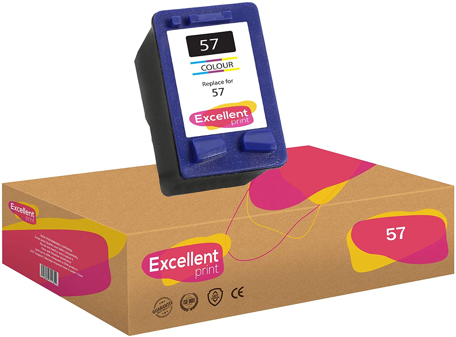 Excellent Print 57 Compatible Ink Cartridges for HP Deskjet 5154 5850 Fax 2140 Photosmart 7350, Multi-coloured, 1 COLOR