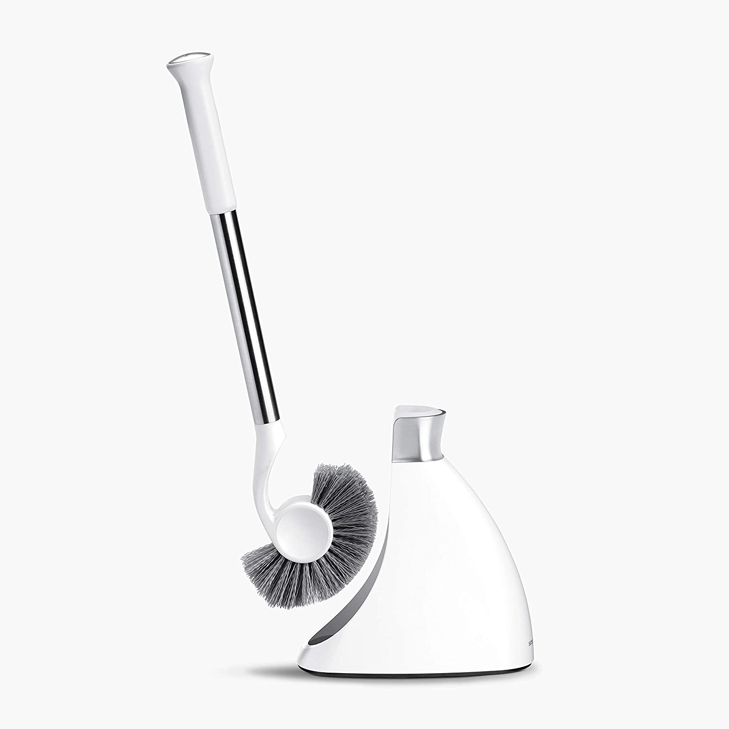 simplehuman BT1083 Toilet Brush with Holder, Stiff Outer Bristles, Drip-Free Design, Easy to Store, Removable Brush Head