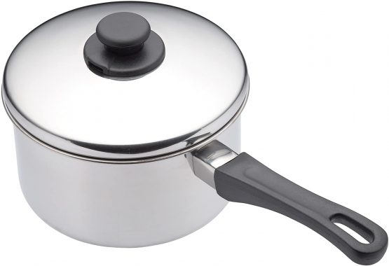 KitchenCraft KCXDSAU18 Extra Deep Induction Saucepan with Lid, 18 cm Stainless Steel Pan, Silver