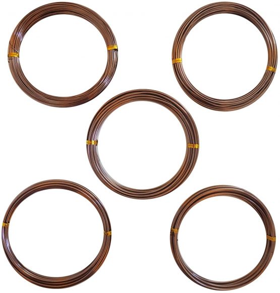 Grow A Bonsai Tree Anodized Aluminium Bonsai Training Wire 5-Size Starter Set - 1.0mm, 1.5mm, 2.0mm, 2.5mm, 3.0mm (147 Feet Total) - Choose Your Color (5 Sizes, Brown)