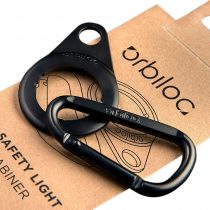 Orbiloc Carabiner Premium Aluminium Quick Action D Ring Clip Hook with Dual Dog Light Mount for Outdoor Walking, Hiking and Camping,Black