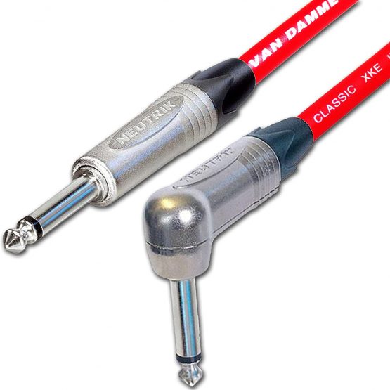 Designacable 1m Custom Length Silver Solder Right Angle to Straight FX Patch Lead Cable - Red