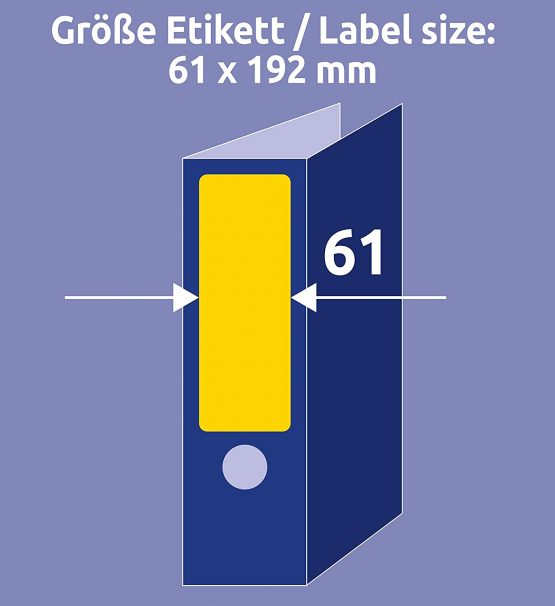Avery Zweckform L4769-20 Folder Labels for Wide Folders Short e.g. for Leitz Elba Mehle Bene Biella 192 x 61 mm 20 Sheets - Image 4