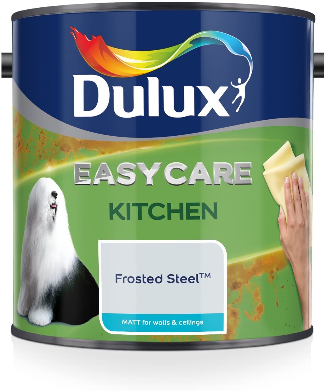 Dulux 500000 Easycare Kitchen Matt Emulsion Paint for Walls And Ceilings Frosted Steel, 2. 5 Litres, 2.5 l (Pack of 1)