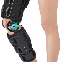 Soles Universal Hinged Knee Brace Telescoping ROM Knee Orthosis, Adjustable Leg Stabilizer - Post Operative Injury Support for ACL, PCL, MCL or LCL - One Size Fits Most - Unisex Black