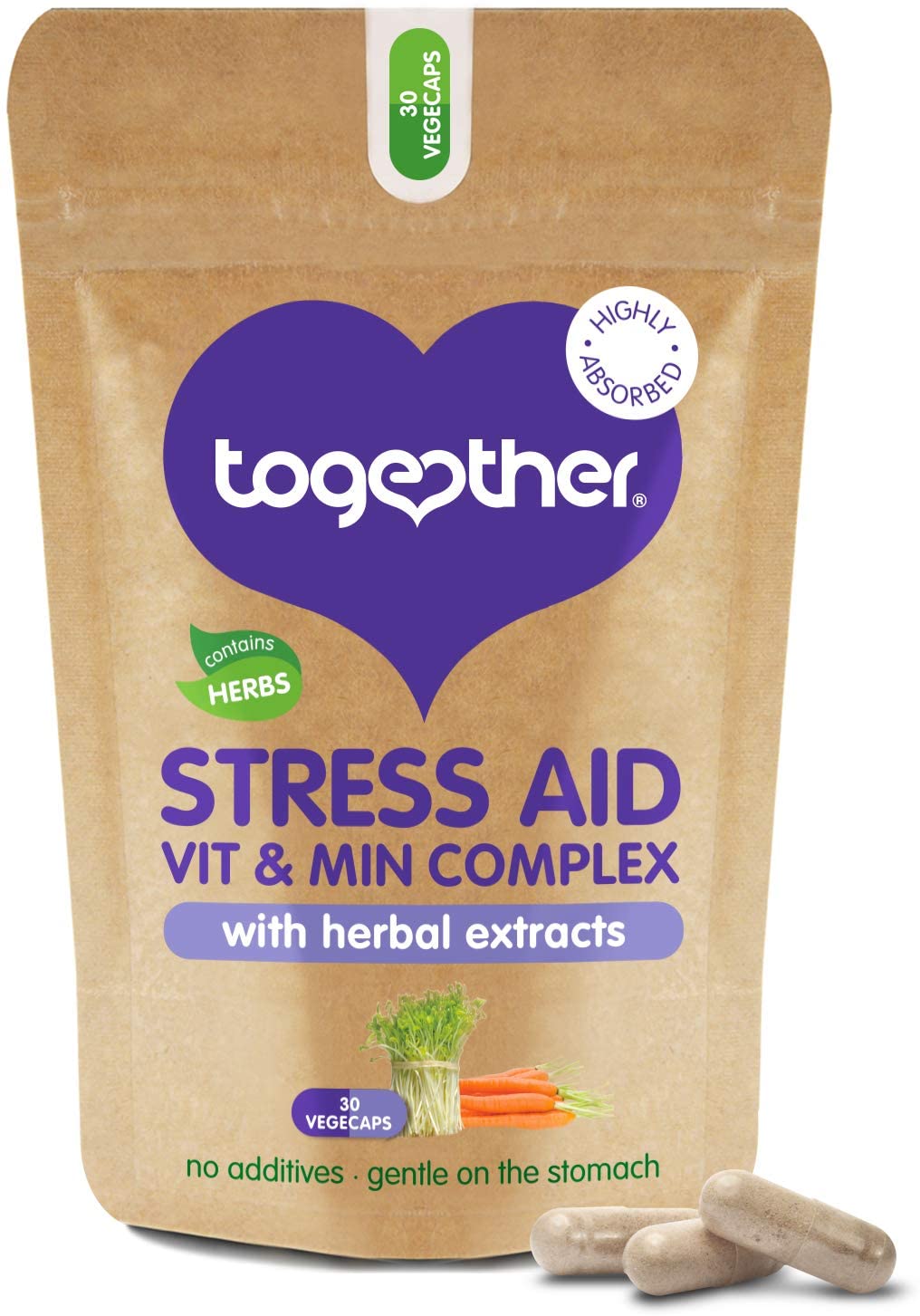 Stress Aid Complex, Together Health, 5 Essential B Vitamins, Schisandra, Ashwagandha & Rhodiola, Ocean-Sourced Magnesium