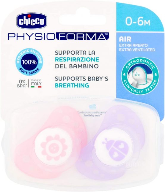 Chicco Physio Air Teat 6m+ Silicone Pack of 2 Girls