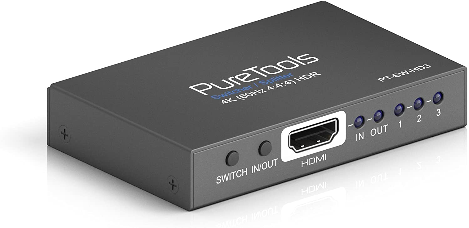 PureLink Pure Tools Dual Directions - HDMI Splitter for TV Monitor Splitter - (NW-HD3 O (Pt, HDR