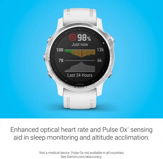 Garmin fēnix 6S, Ultimate Multisport GPS Watch, Smaller-Sized, Heat and Altitude Adjusted V02 Max, Pulse Ox Sensors and Training Load Focus, White - Image 4