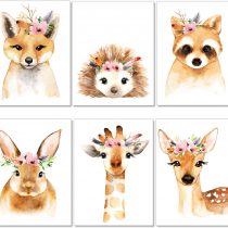 artpin® Set of 6 posters for children's room, A4 pictures, baby room, boho decoration, girls wall pictures, P39