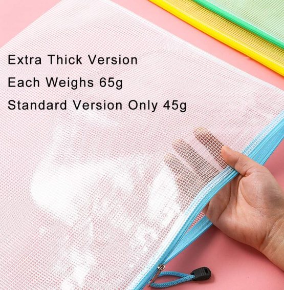 A3 Document Folder File Zipper Bags Plastic Wallets Folder Extra Thick (A3-5PCS) - Image 3