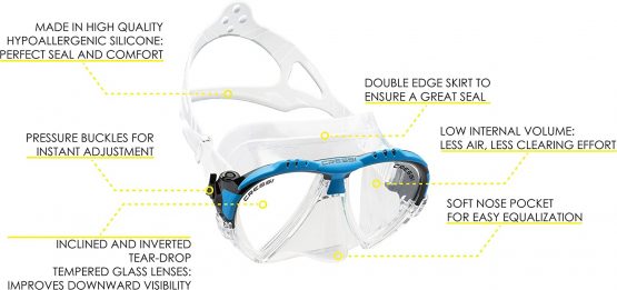 Cressi Men's Matrix Premium Diving Snorkeling Mask - Image 2