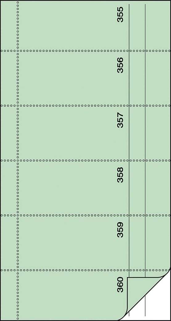 Sigel BO091 Voucher Book 360 Tickets 105 x 200 mm 2 x 60 Sheets Carbonless Green - Image 2