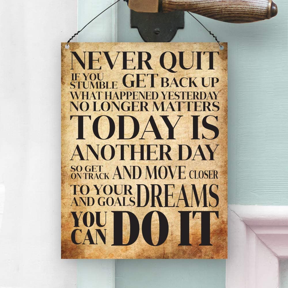 Dorothy Spring Never Quit You Can Do It Inspirational Quote Plaque Metal Sign Motivational Gift Size 15x20cm - Image 2