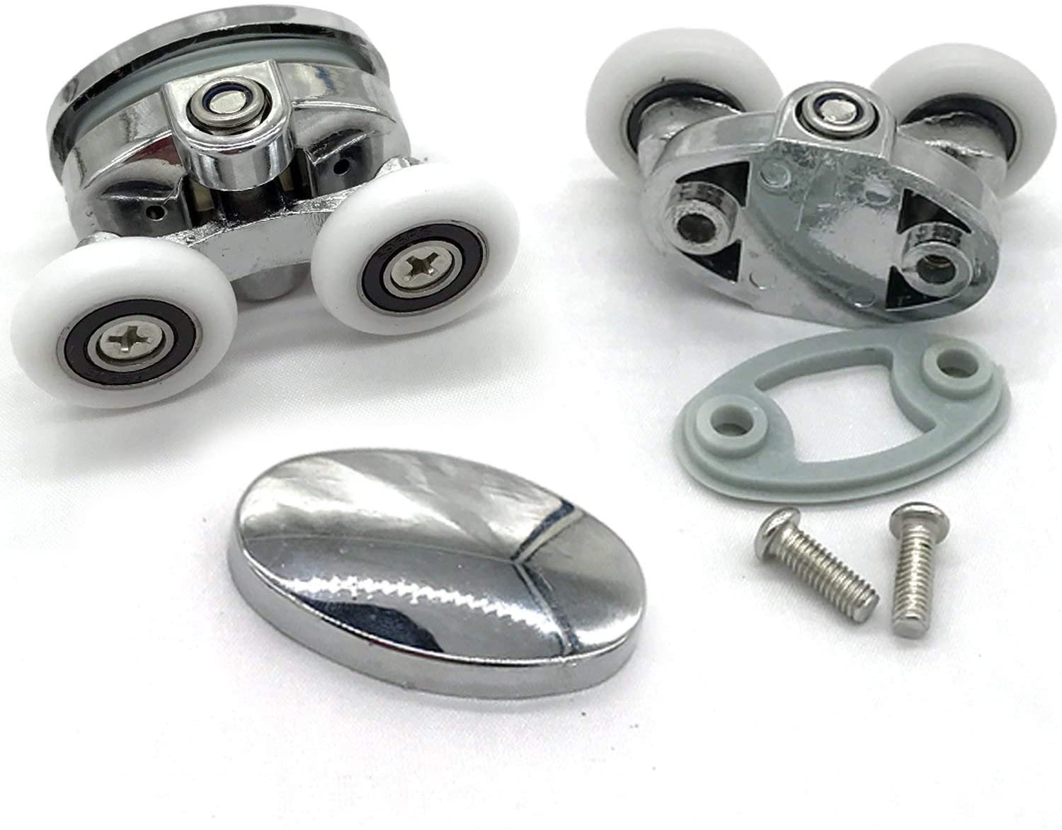 YUANQIAN Set of 4 new Oval butterfly twin wheel Shower door rollers (25MM) - Image 2