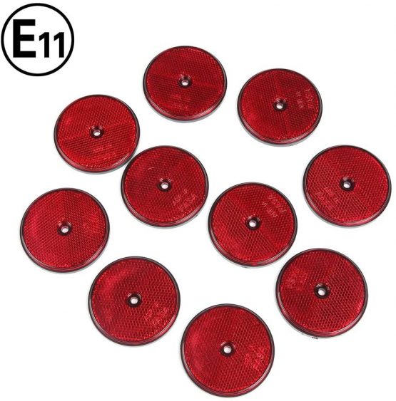 ETUKER 10 Pack Rear Reflector, Round Rear Reflectors Screw on Safety Reflective, Post Reflectors, Reflectors For Gate Posts for Caravan/Truck/Trailer/Boat/Motorcycle Fence Gate Posts(Yellow) - Image 3