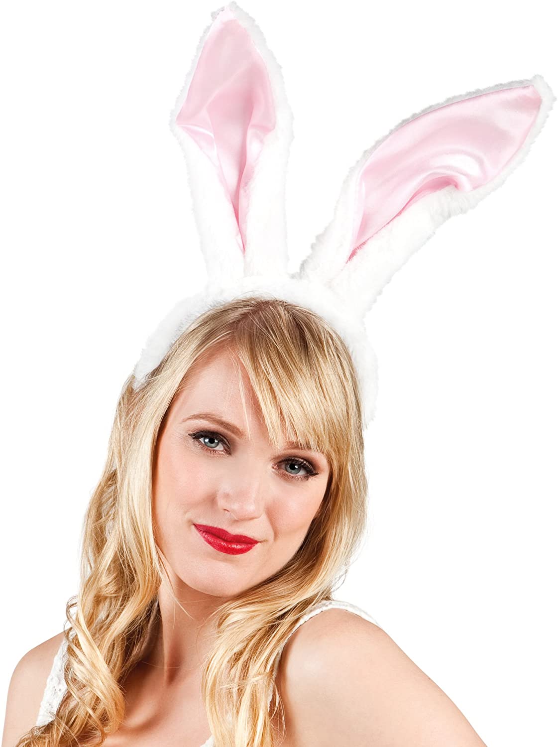 Boland 52323 - Haarreif Bunny, Einheitsgröße, weiß/rosa, White / Pink