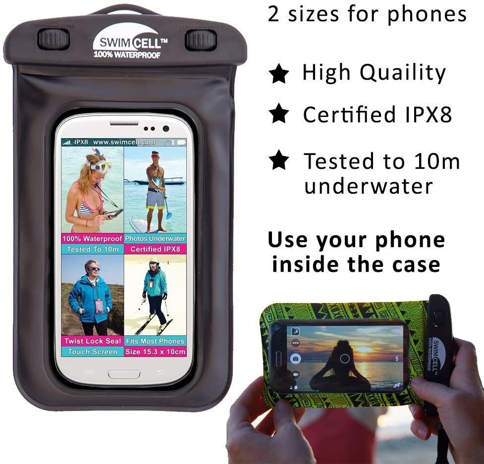 SwimCell Waterproof Phone Case For Swimming, Fits ALL STANDARD Size Mobile Phones 10x16.5cm - Image 3