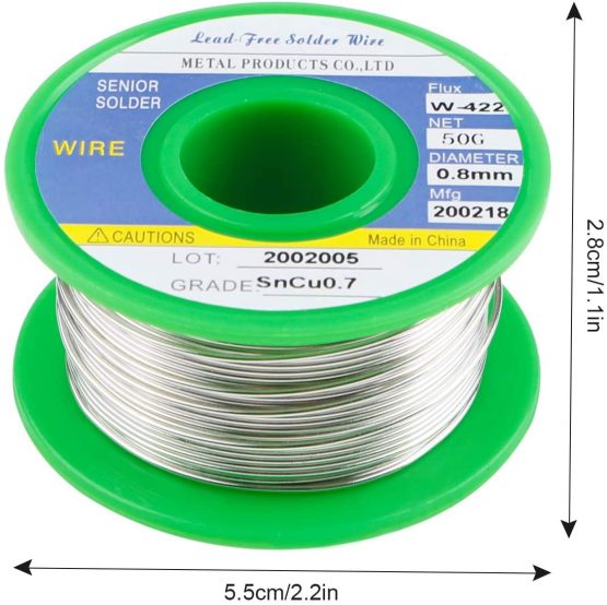 Solder Wire 0.8mm Lead Free - Cored Soldering Tin Rosin Low Melt Core Solder Wire Leaded Sn99.3 Cu0.7 50g - Image 2