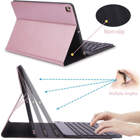 DINGRICH iPad 8th Generation Keyboard Case, 10.2 inch Detachable Bluetooth 7 Colors Backlit keyboard, Fit with iPad 9th/8th/7th Generation/iPad Air 3/iPad Pro 10.5 inch, Rose Gold - Image 2