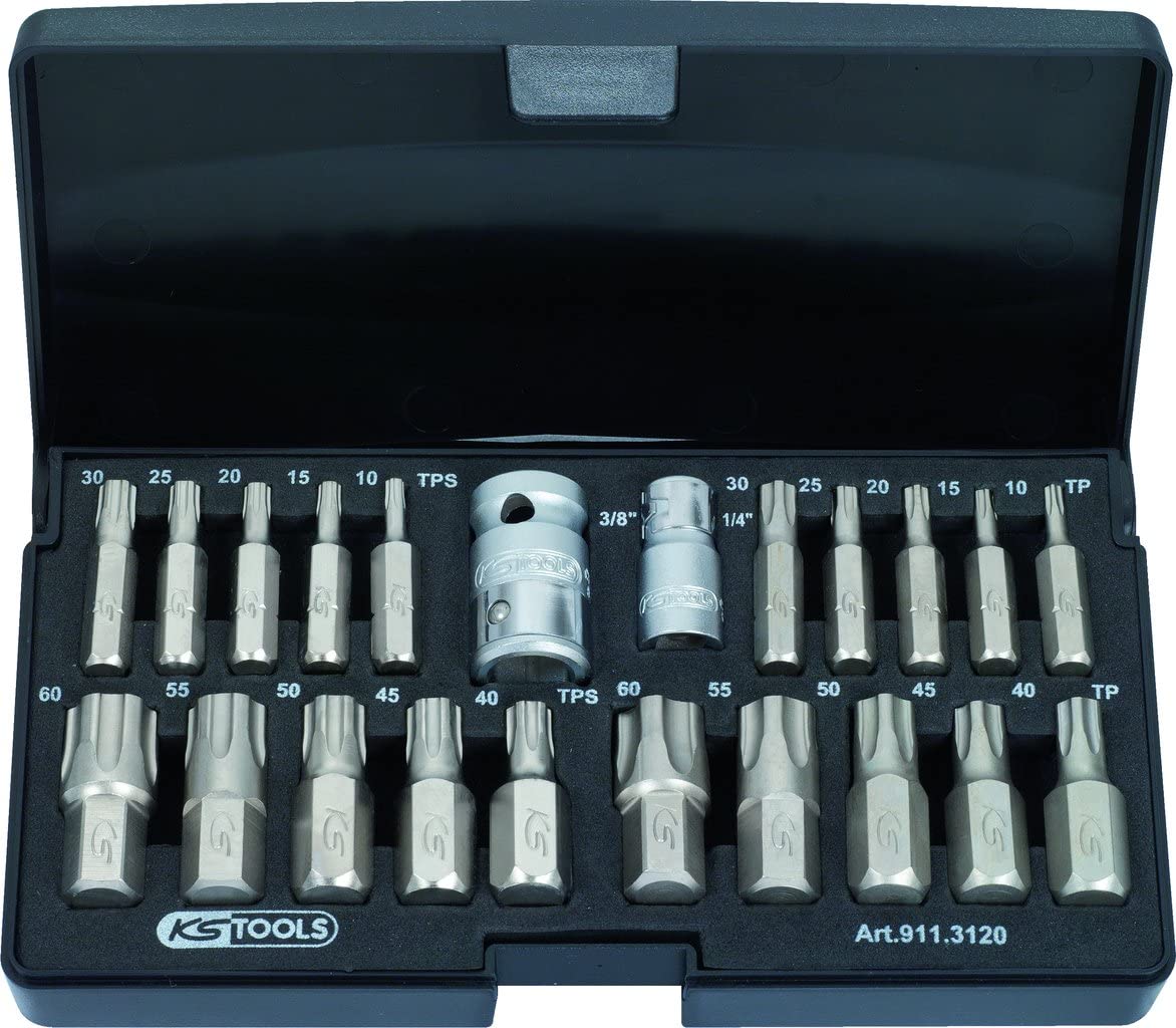 KS Tools 911.3120 1/4-inch10mm Torx Plus Bit Set Without Bit Holder (23 Pieces), Variety Pack