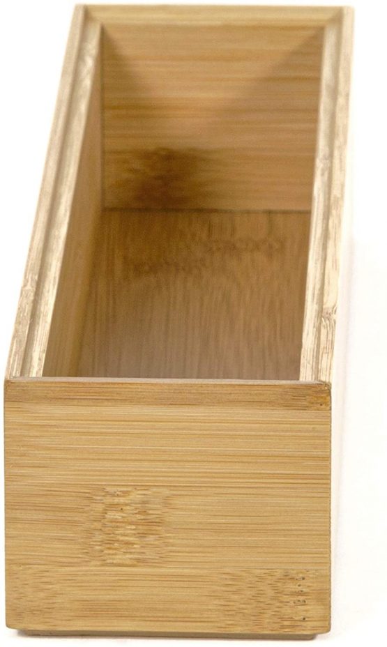 Compactor Osaka Bamboo Storage Box, Large Stackable Wood Storage Box, 30 x 7.5 x H. 6.5 cm, Natural Bamboo, Brown, RAN6963 - Image 3