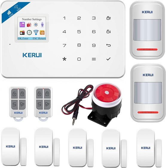 KERUI W18 Only 2.4G WIFI+GSM Wireless Smart Burglar Security Alarm System DIY Kit for Home Apartment Business,Remote APP Control,Auto Dial External Siren,Not Compatible Google & Alexa