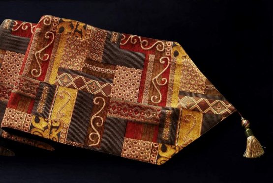 Artbisons Table Runners Handmade Artistic Top Decor Coffee Table Runners Dining Table Linens (48x13, Golden Illusion) - Image 4