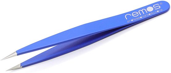 REMOS Splinter Tweezers with Extra fine tip Stainless Steel 9.5 cm - Blue - Image 3
