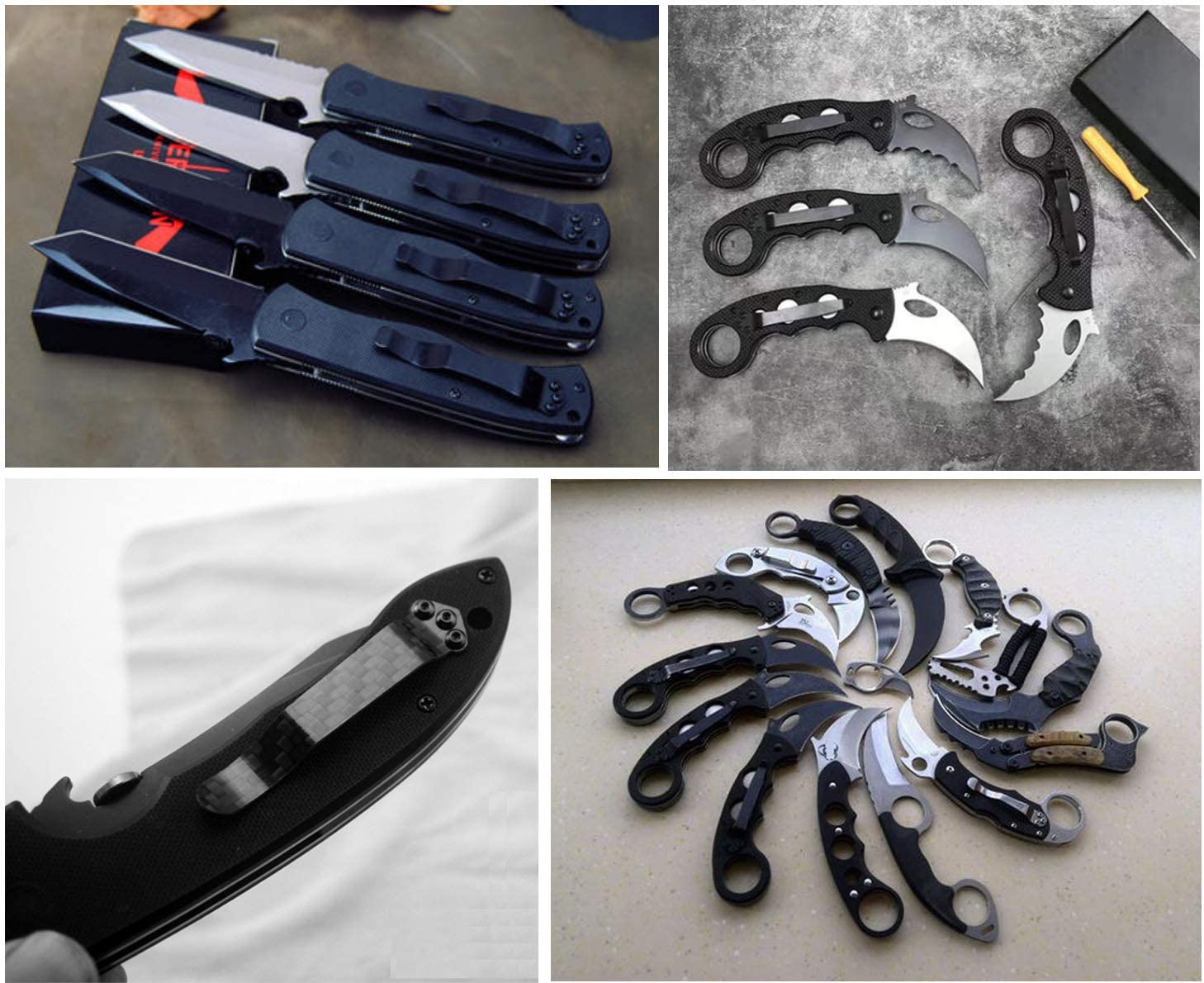 2 pcs Deep Carry Pocket Clips for Folding Knives,Kydex Waist Clip