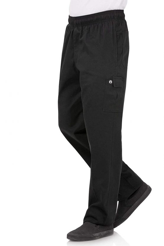 Chef Works B222-L Slim Fit Cargo Trousers, Large, Black