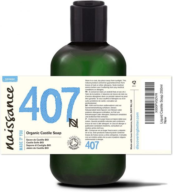 Naissance Natural Certified Organic Fragrance Free Liquid Castile Soap (no. 407) 250ml - Vegan, SLS and SLES Free - Image 2
