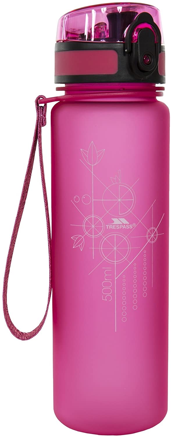 Trespass Unisex Water Bottle Flintlock - BPA-Free Plastic, Lockable Flip Lid, Tritan Sports Bottle, Wrist Strap, 500ml Capacity - Image 3