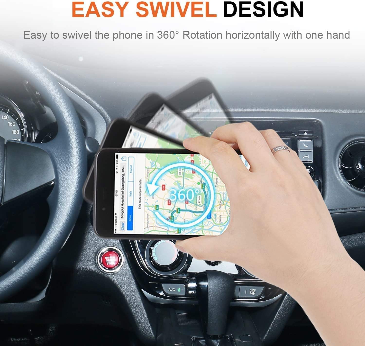 ivoler 2-Pack Car Phone Mount, Magnetic Phone Holder for Car Air Vent Compatible with Smartphones, with 4 Metal Plates - Black - Image 4