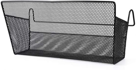 SUMNACON 2 Pcs Bedside Hanging Storage Baskets Dormitory Bed Organiser Caddy Desktop Storage Rack for Home Office School Dorm Room Bunk bed (Black) - Image 3