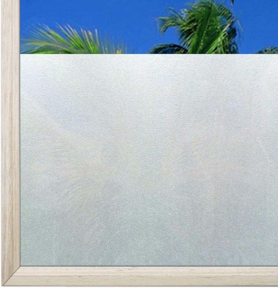 Qualsen Window Film Privacy frosted window film privacy film for glass windows Static Cling No Glue Anti UV for Office Home Bedroom Kitchen (44.3 x 200cm)