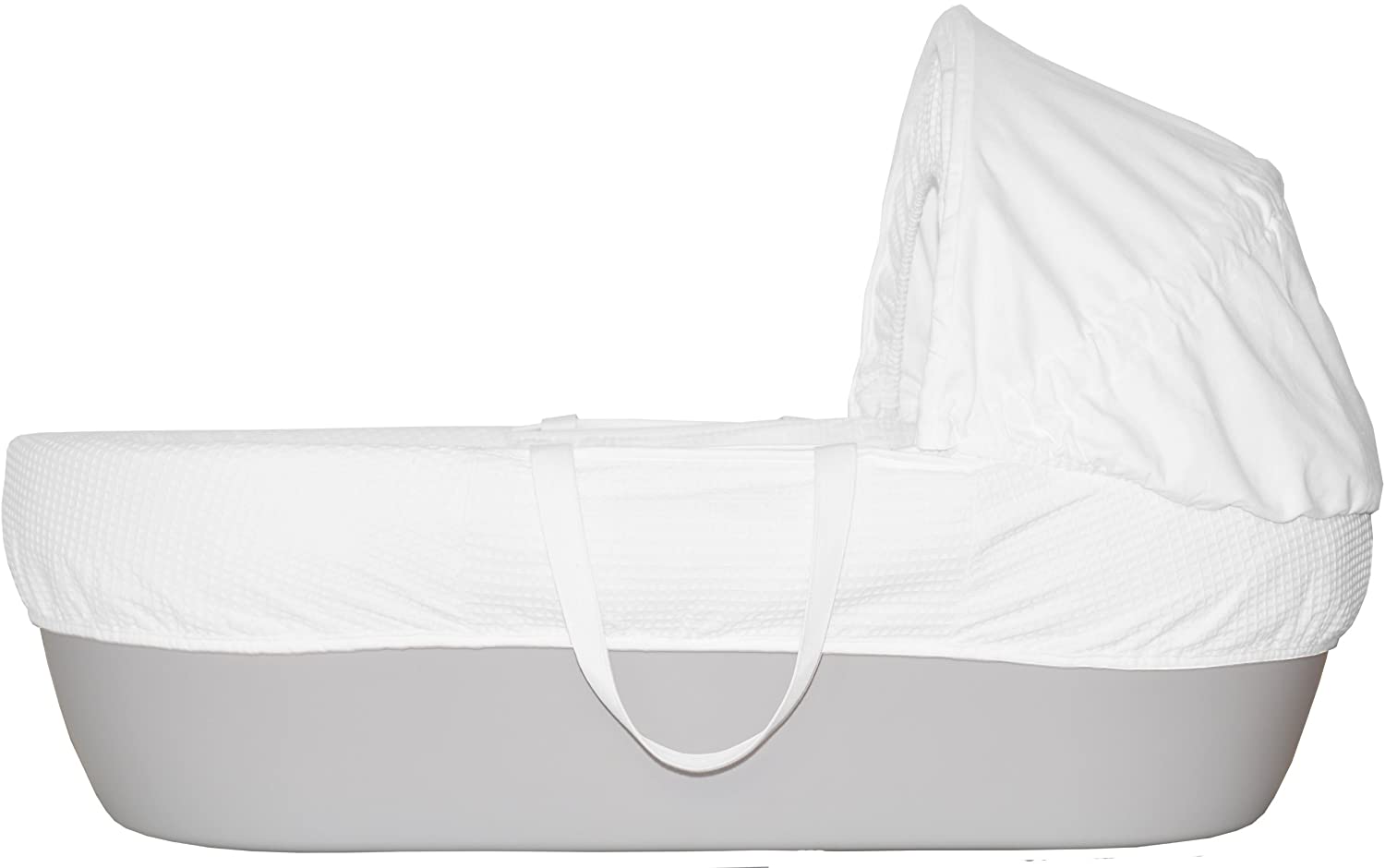 Shnuggle Moses Basket With White Waffle Cotton Dressing, Hood And 