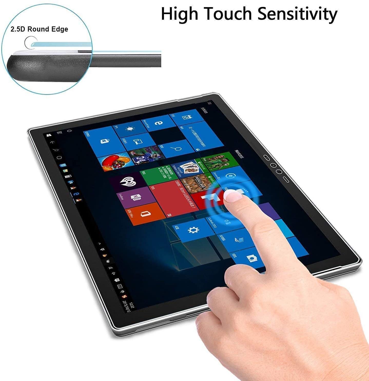 MEGOO Surface Book 2 Screen Protector, 9H Tempered Glass High Sensitivity - Image 2