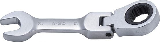 BGS 6912 | Ratchet Ring Spanner | Short | 110 mm | Angled | SW 12 mm | Ratchet Spanner Fine Toothed CV Steel