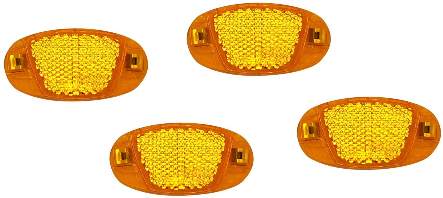 Spoke Reflectors Bicycle Extra Reinforced with Steel Clips Reflectors Bicycle Orange Set of 4 Cat Eyes Bicycle Children with StVZO Certification Mark Spoke Reflector for Road Bike MTB Trekking Bike