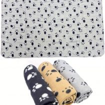 JZK 3 Pieces 100cm x 70cm / 40" x 28" beige grey black Large Washable Soft Warm Fleece Blanket for Dog Cat Pet Mat Bed